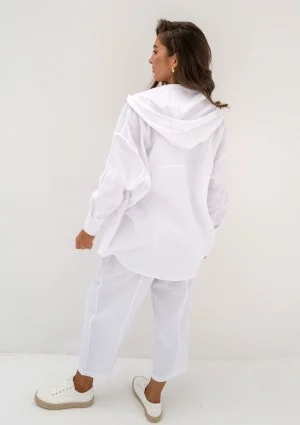 - White muslin oversize hoodie