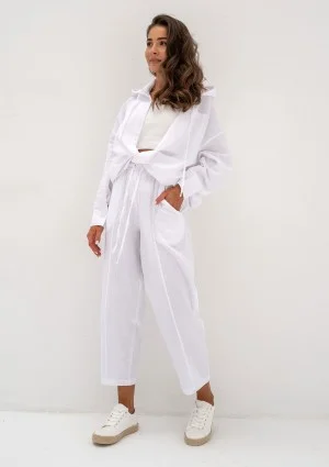 - White muslin oversize hoodie