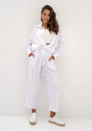 - White muslin oversize hoodie