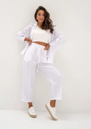 - White muslin jogger pants