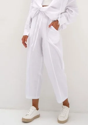 - White muslin jogger pants