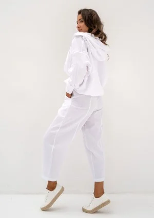 - White muslin jogger pants