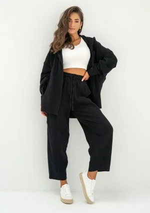 - Black muslin oversize hoodie