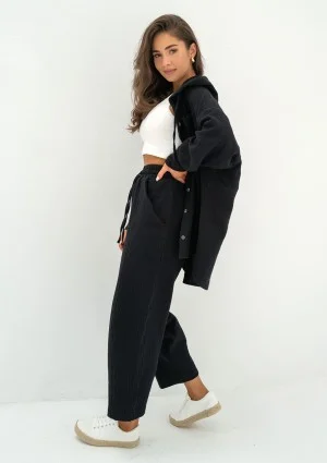 - Black muslin oversize hoodie