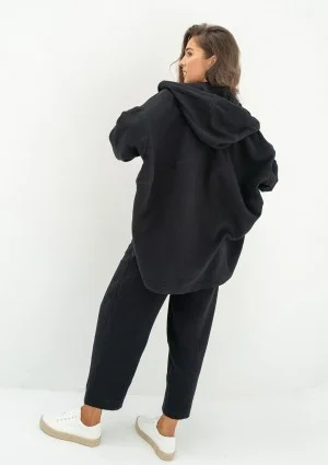 - Black muslin oversize hoodie