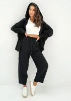 - Black muslin jogger pants