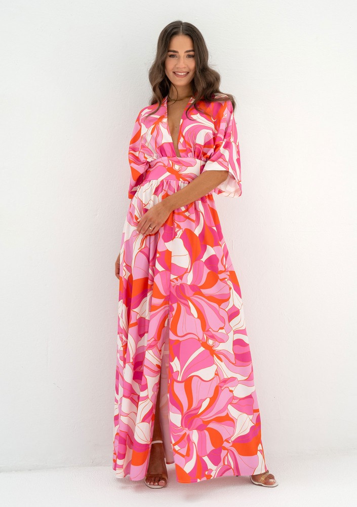 Alayah - Pink printed maxi dress