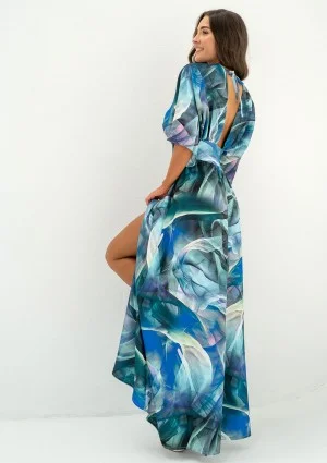 Alayah - Blue printed maxi dress