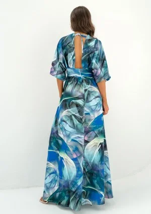 Alayah - Blue printed maxi dress