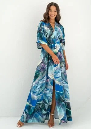 Alayah - Blue printed maxi dress