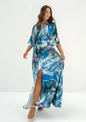 Alayah - Blue printed maxi dress