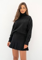 Jesse - Luźny golf z dzianiny Black
