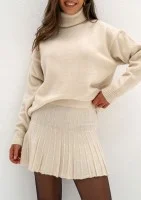 Jesse - Light beige knitted mini skirt