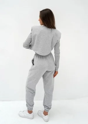 Kolee - Grey melange vest with shoulder pads