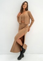 Celine - Krótki kardigan z dzianiny Camel