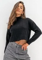 Nari - Black polo neck sweater