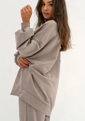 Lumi - Długa bluza oversize Taupe