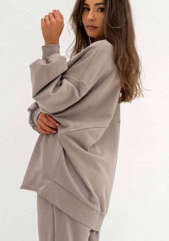 Lumi - Długa bluza oversize Taupe
