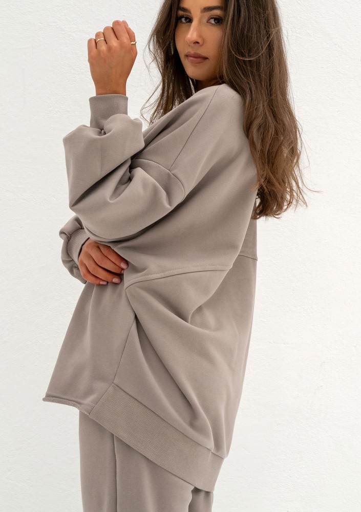 Lumi - Taupe oversized sweatshirt