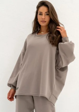 Lumi - Długa bluza oversize Taupe