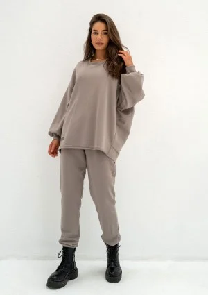 Lumi - Długa bluza oversize Taupe