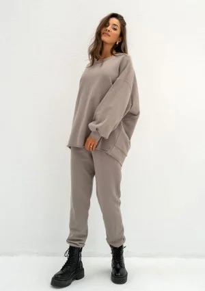 Lumi - Długa bluza oversize Taupe