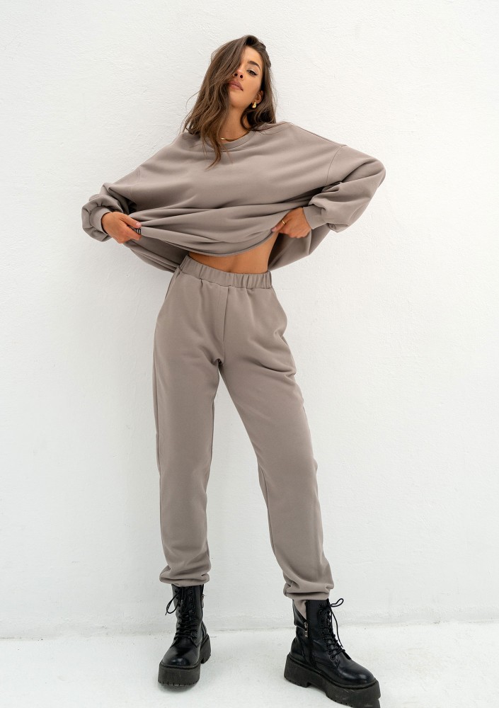 Lumi - Długa bluza oversize Taupe