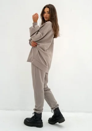 Lumi - Taupe oversized sweatshirt