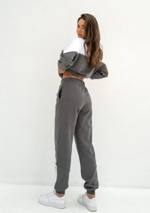 Zone - Dark stone grey sweapants with a logo