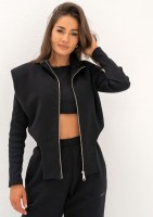 Kolee - Top z prążkowanej dzianiny Black