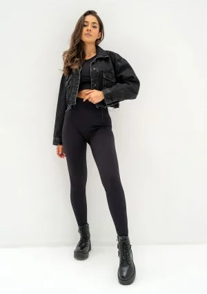 Mate - Black cropped denim jacket