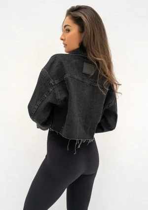 Mate - Black cropped denim jacket