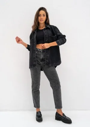 Sobe - Black oversize denim shirt