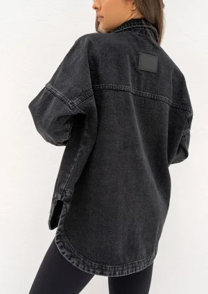 Sobe - Black oversize denim shirt