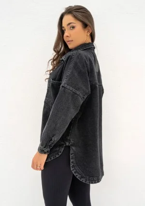 Sobe - Black oversize denim shirt