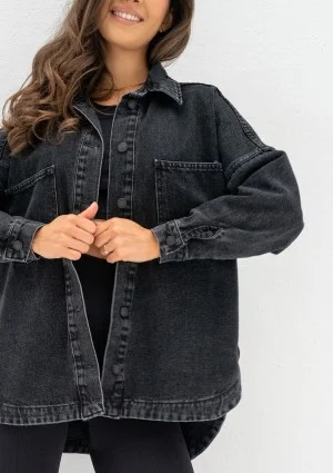 Sobe - Black oversize denim shirt