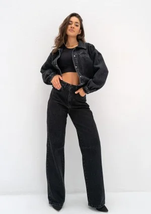 Sari - Black short denim jacket