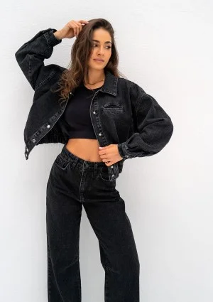 Sari - Black short denim jacket