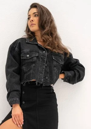 Mate - Black cropped denim jacket