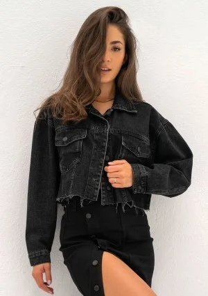 Mate - Black cropped denim jacket