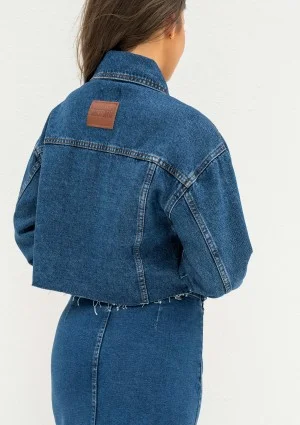 Mate - Navy blue cropped denim jacket