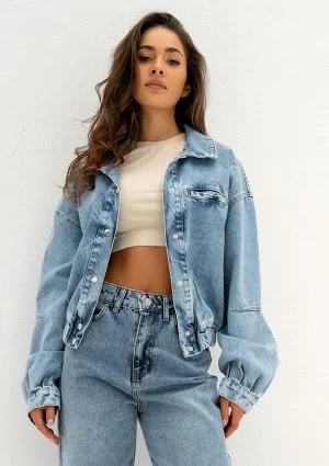 Sari - Light blue short denim jacket