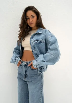 Sari - Light blue short denim jacket