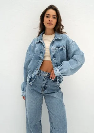 Sari - Light blue short denim jacket