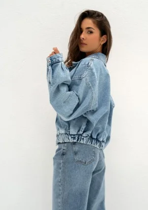 Sari - Light blue short denim jacket