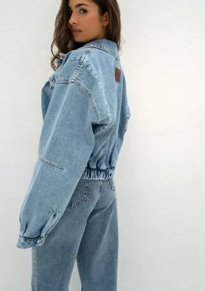 Sari - Light blue short denim jacket