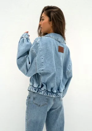 Sari - Light blue short denim jacket