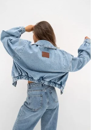 Sari - Light blue short denim jacket