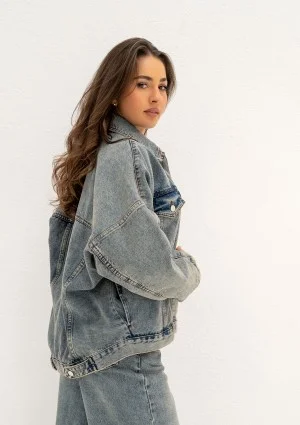 Mavi - Faded blue oversize denim jacket