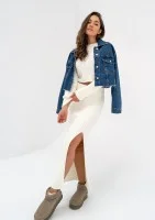 Mate - Kurtka jeansowa crop Navy